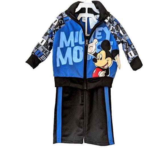 Disney Mickey Mouse 2-PC Outfit Blue Raglan Jacket & Pant Sweatshirt 12 … - Picture 8 of 8